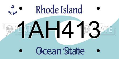 1AH413 Rhode Island License Plate