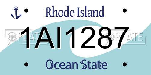 1AI1287 Rhode Island License Plate