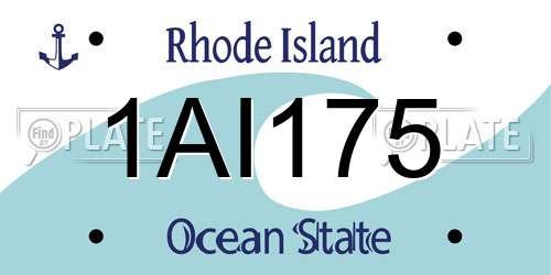 1AI175 Rhode Island License Plate