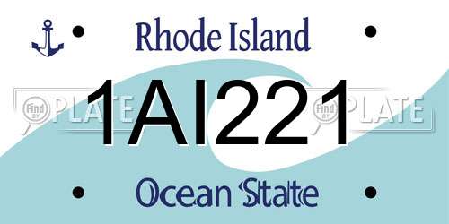 1AI221 Rhode Island License Plate