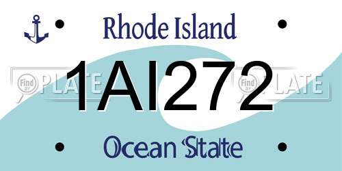 1AI272 Rhode Island License Plate
