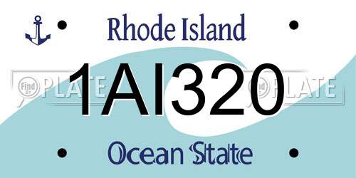 1AI320 Rhode Island License Plate