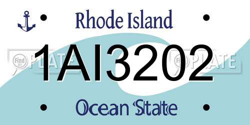 1AI3202 Rhode Island License Plate
