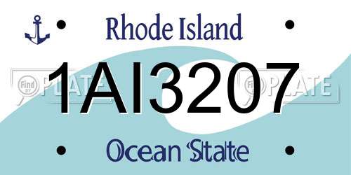 1AI3207 Rhode Island License Plate