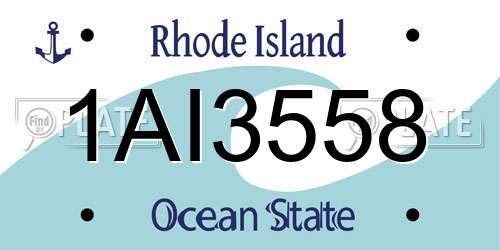 1AI3558 Rhode Island License Plate