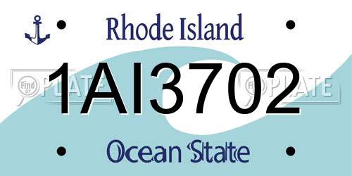 1AI3702 Rhode Island License Plate