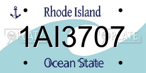 1AI3707 Rhode Island License Plate