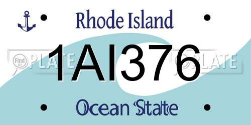 1AI376 Rhode Island License Plate
