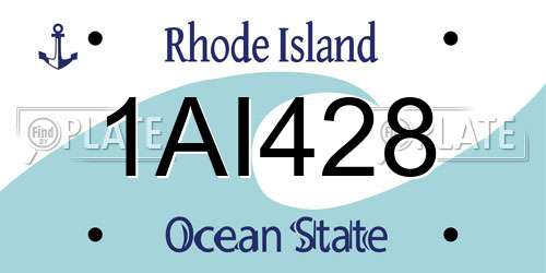 1AI428 Rhode Island License Plate