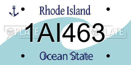 1AI463 Rhode Island License Plate