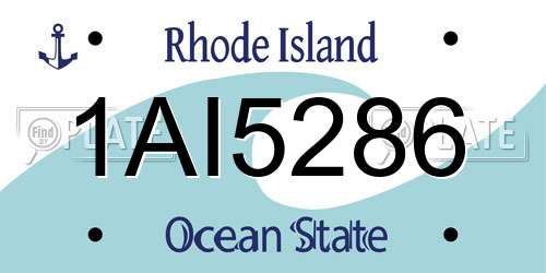 1AI5286 Rhode Island License Plate