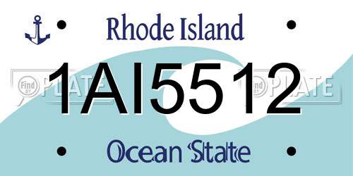 1AI5512 Rhode Island License Plate