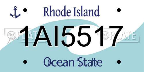 1AI5517 Rhode Island License Plate