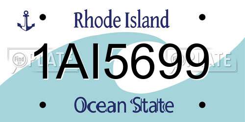 1AI5699 Rhode Island License Plate