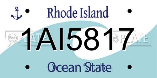 1AI5817 Rhode Island License Plate