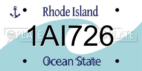 1AI726 Rhode Island License Plate