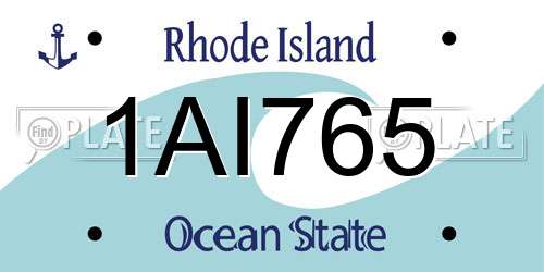 1AI765 Rhode Island License Plate