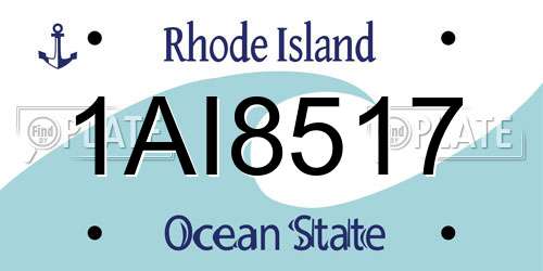 1AI8517 Rhode Island License Plate