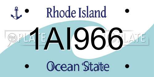 1AI966 Rhode Island License Plate