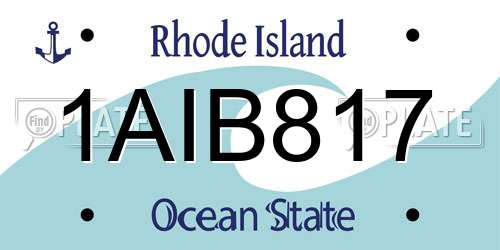 1AIB817 Rhode Island License Plate