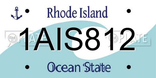 1AIS812 Rhode Island License Plate
