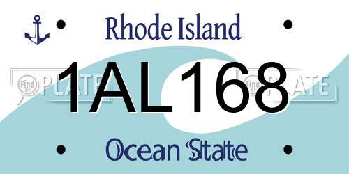 1AL168 Rhode Island License Plate