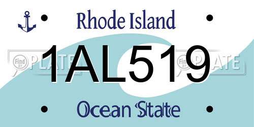 1AL519 Rhode Island License Plate