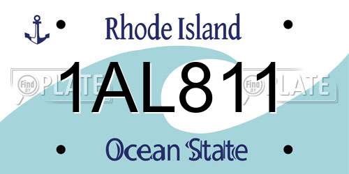 1AL811 Rhode Island License Plate