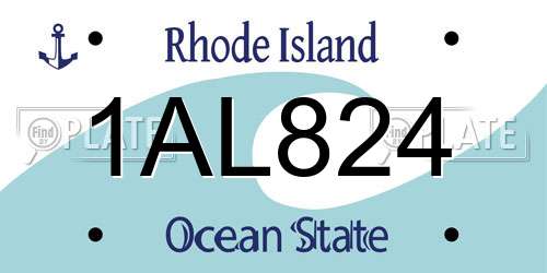 1AL824 Rhode Island License Plate