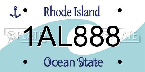 1AL888 Rhode Island License Plate