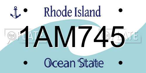 1AM745 Rhode Island License Plate