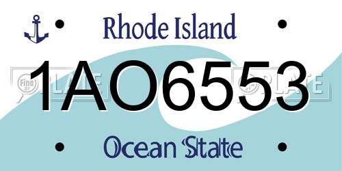 1AO6553 Rhode Island License Plate