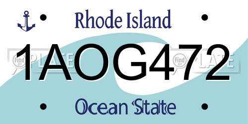 1AOG472 Rhode Island License Plate