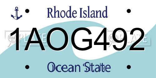 1AOG492 Rhode Island License Plate