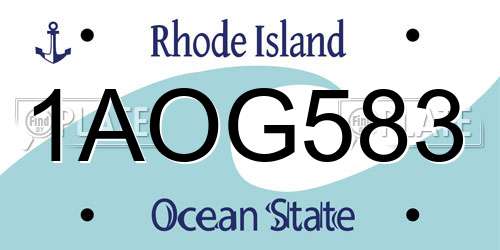 1AOG583 Rhode Island License Plate