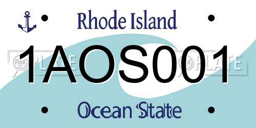 1AOS001 Rhode Island License Plate