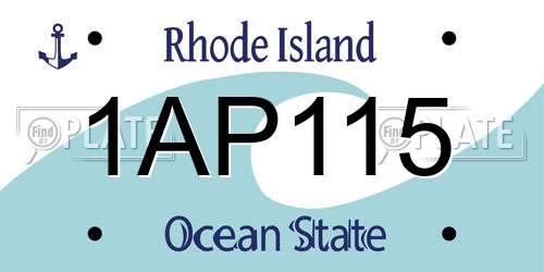 1AP115 Rhode Island License Plate