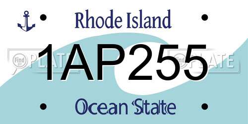 1AP255 Rhode Island License Plate