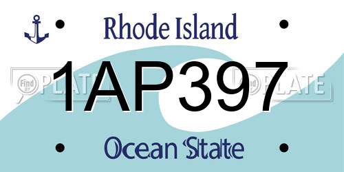 1AP397 Rhode Island License Plate