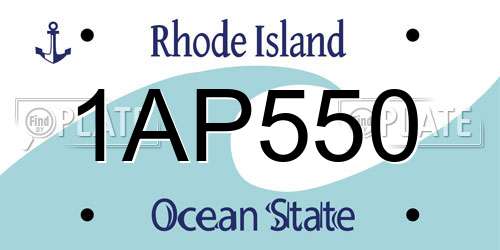 1AP550 Rhode Island License Plate
