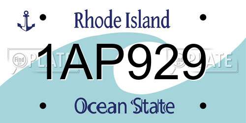 1AP929 Rhode Island License Plate