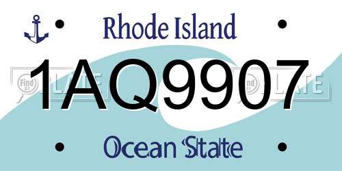 1AQ9907 Rhode Island License Plate
