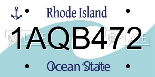 1AQB472 Rhode Island License Plate