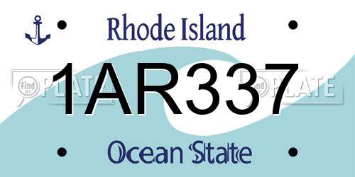 1AR337 Rhode Island License Plate