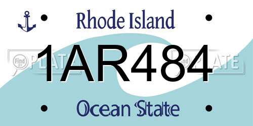1AR484 Rhode Island License Plate