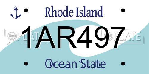 1AR497 Rhode Island License Plate
