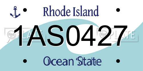 1AS0427 Rhode Island License Plate