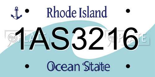 1AS3216 Rhode Island License Plate