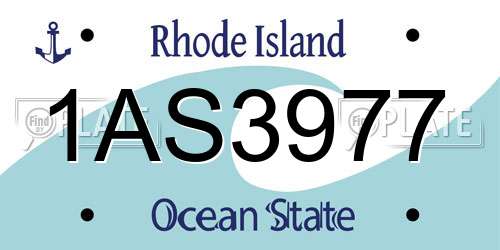 1AS3977 Rhode Island License Plate
