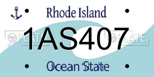 1AS407 Rhode Island License Plate